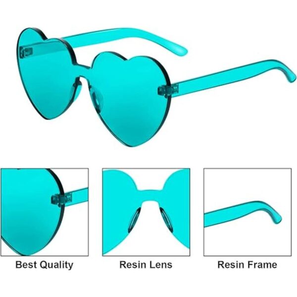 Gejoy Gafas de sol con forma de corazón sin montura de_4