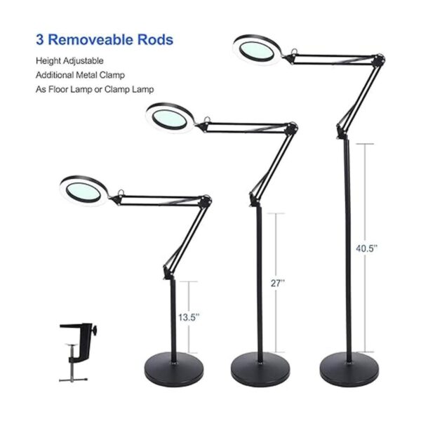 Psiven Lámpara de pie de lupa lámpara de aumento LED_4