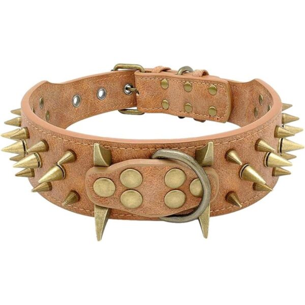 Berry Pet Collar de perro de cuero con puntas de 2