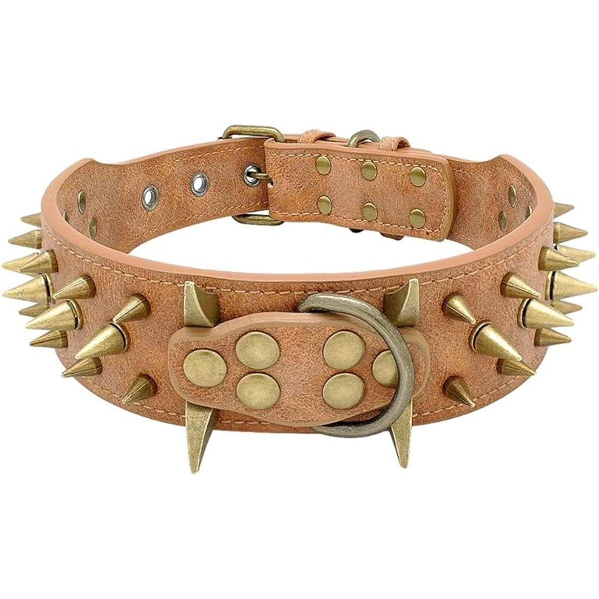Berry Pet Collar de perro de cuero con puntas de 2