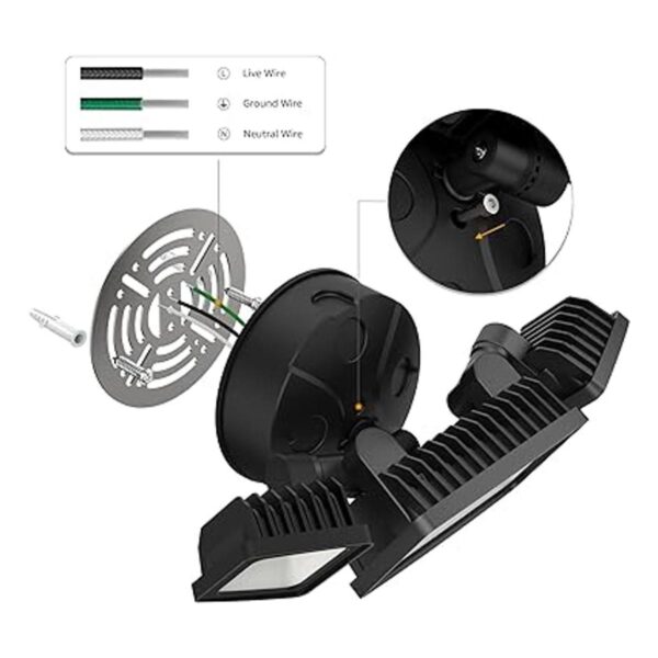 Onforu Luz de seguridad LED de 50 W 5000 lm luz de_6