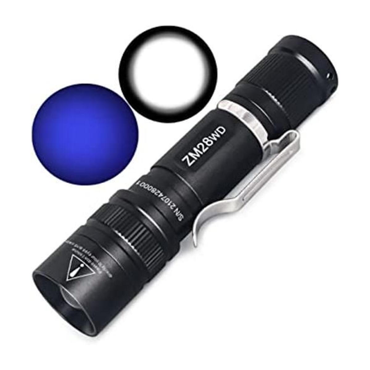 GING UV FLASHLIGHT ZM28 365 nm Linterna LED doble UV y