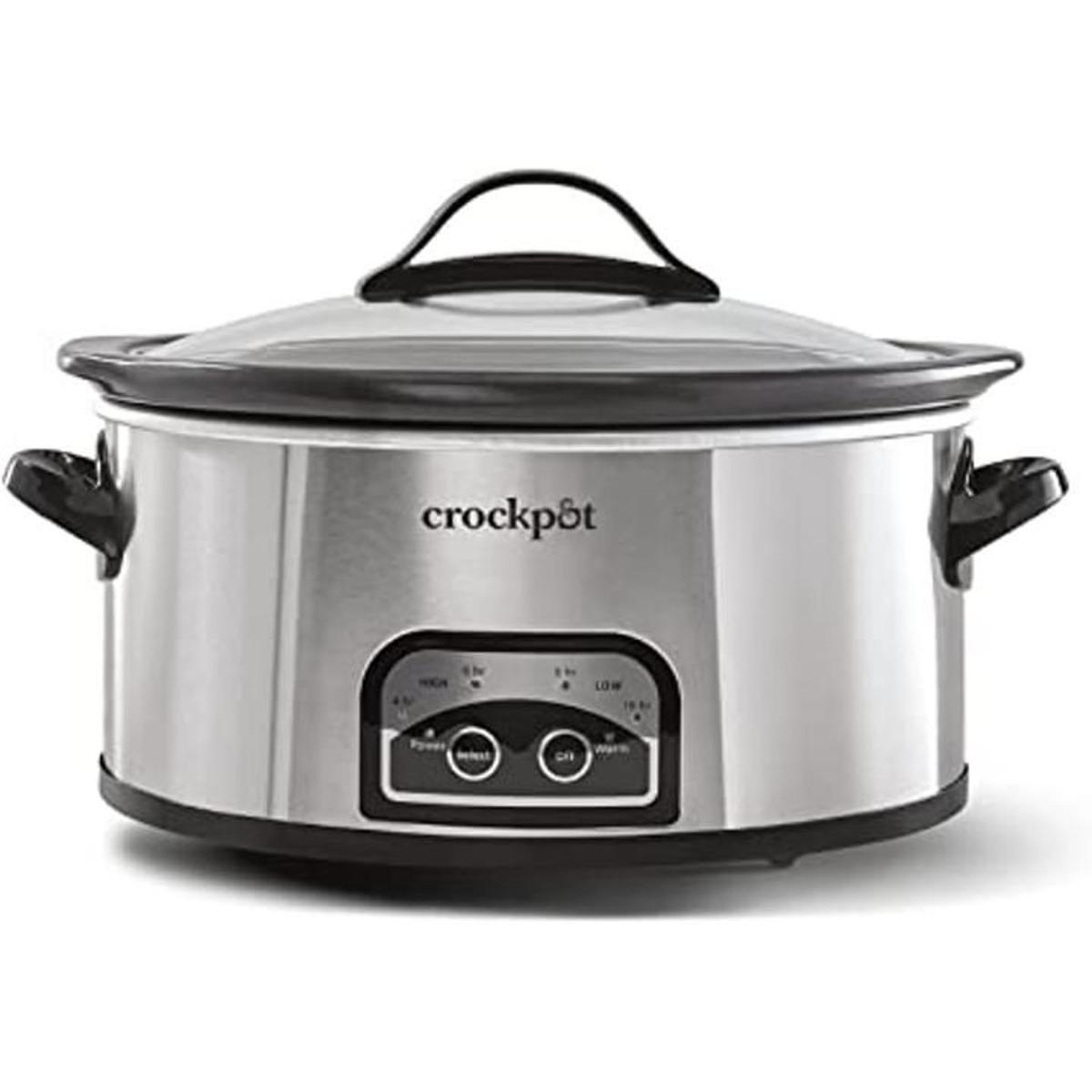 Crockpot Olla de cocción lenta de 6 cuartos con ajuste de