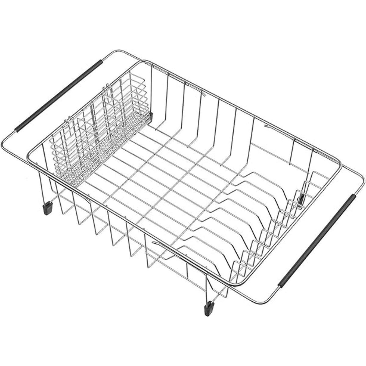 SANNO Escurridor de platos con soporte de utensilios de