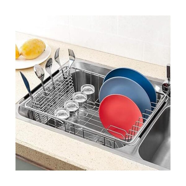 SANNO Escurridor de platos con soporte de utensilios de_4