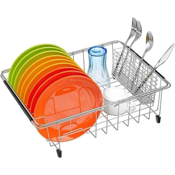 SANNO Escurridor de platos con soporte de utensilios de_3