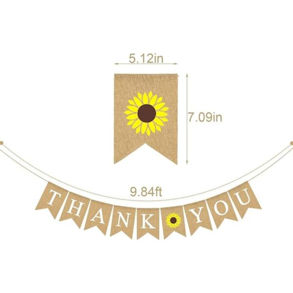 Guirnalda de banderines de yute con diseño de girasol para_2