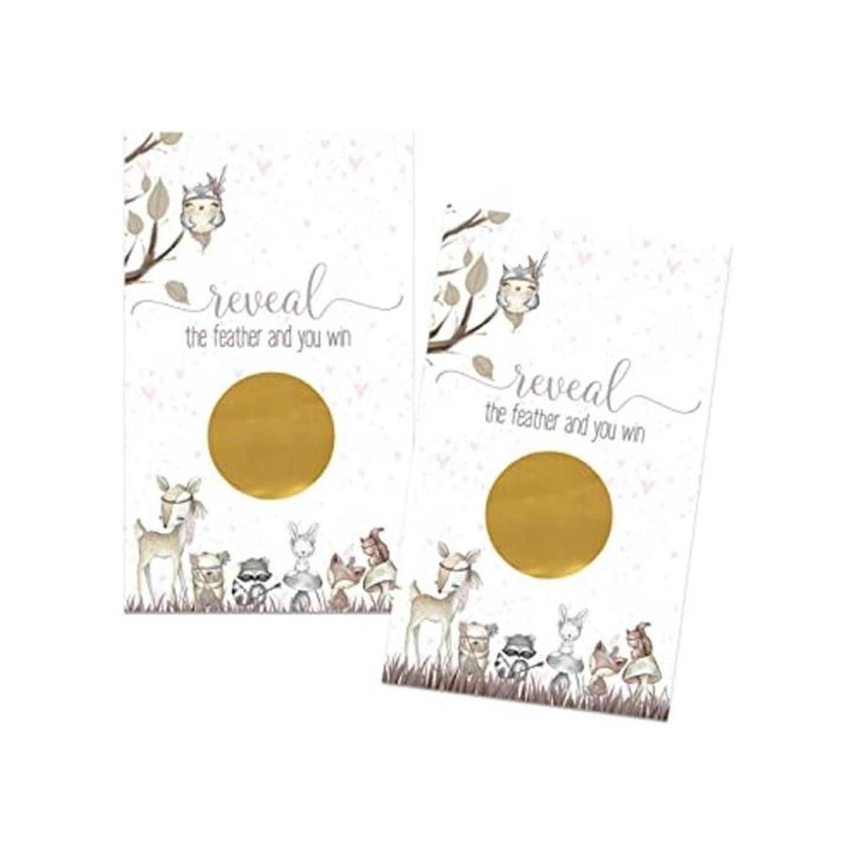 Tarjetas de rascar Woodland 30 unidades para baby shower