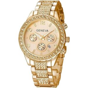 Reloj de cuarzo unisex de lujo con diamantes de cristal_1