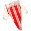 Banderas de banderín de rayas rojas y blancas 60 unidades