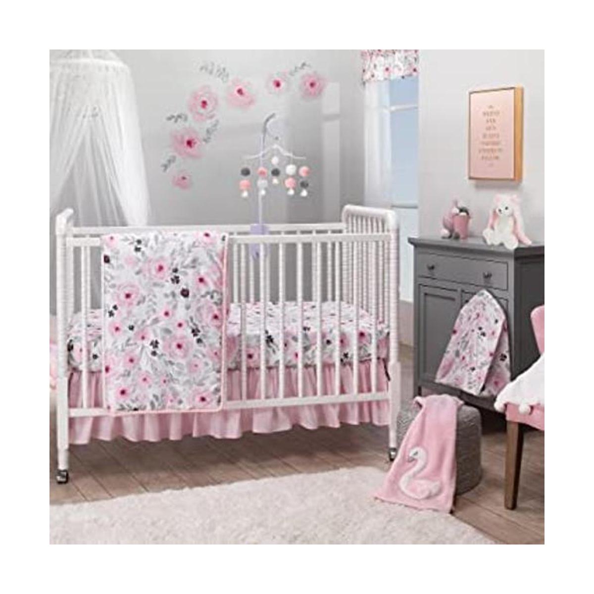 Bedtime Originals Juego de ropa de cama floral de 3 piezas