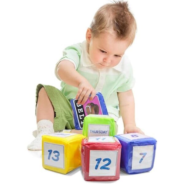 Eamay Juego de dados de espuma suave juego de 4 cubos de