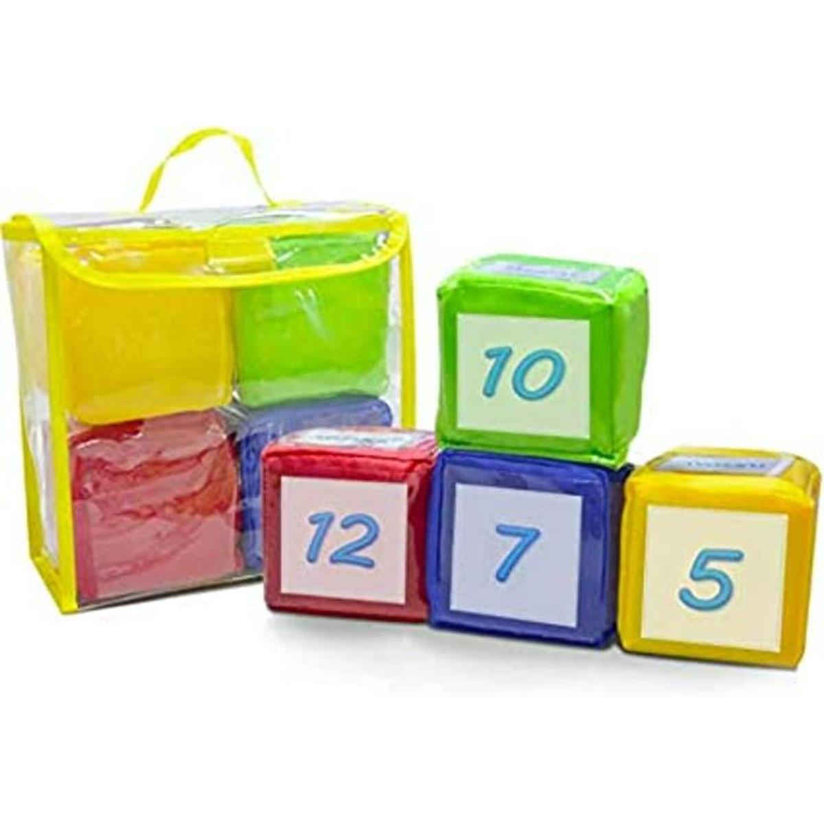 Eamay Juego de dados de espuma suave juego de 4 cubos de