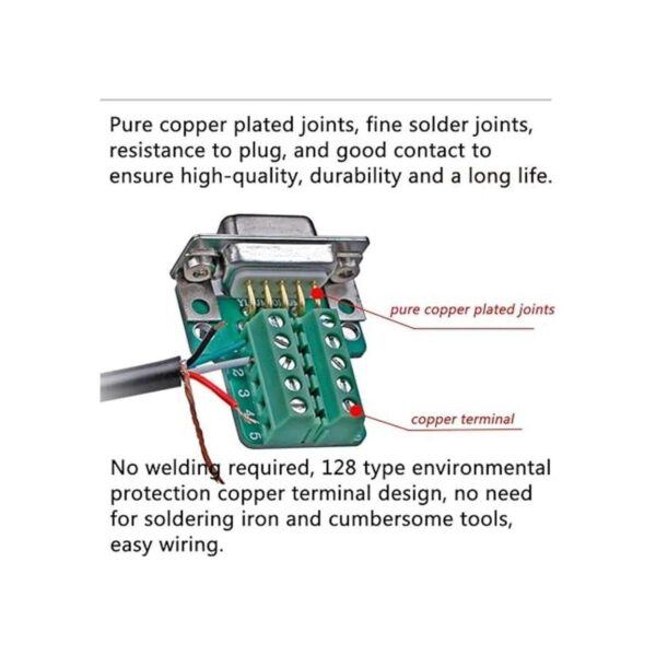Anmbest 2 piezas DB9 sin soldadura RS232 DSUB Serial a 9_3