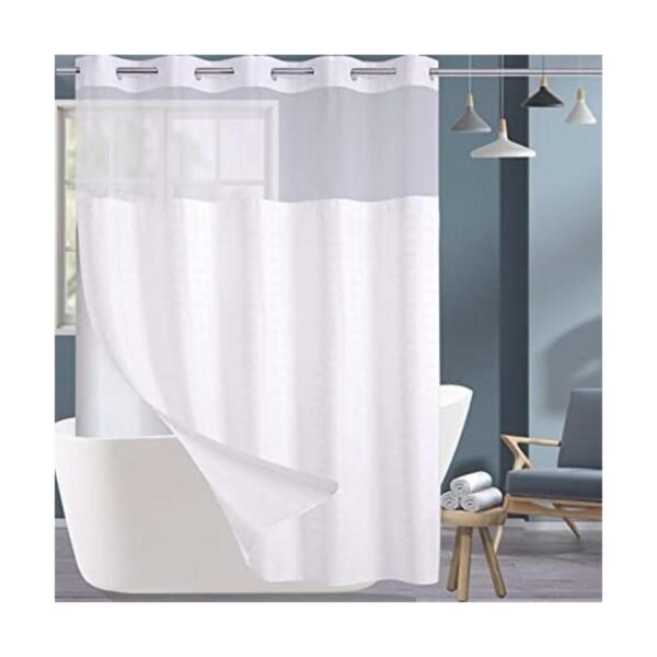 Juego de cortinas de ducha de tela estilo hotel no