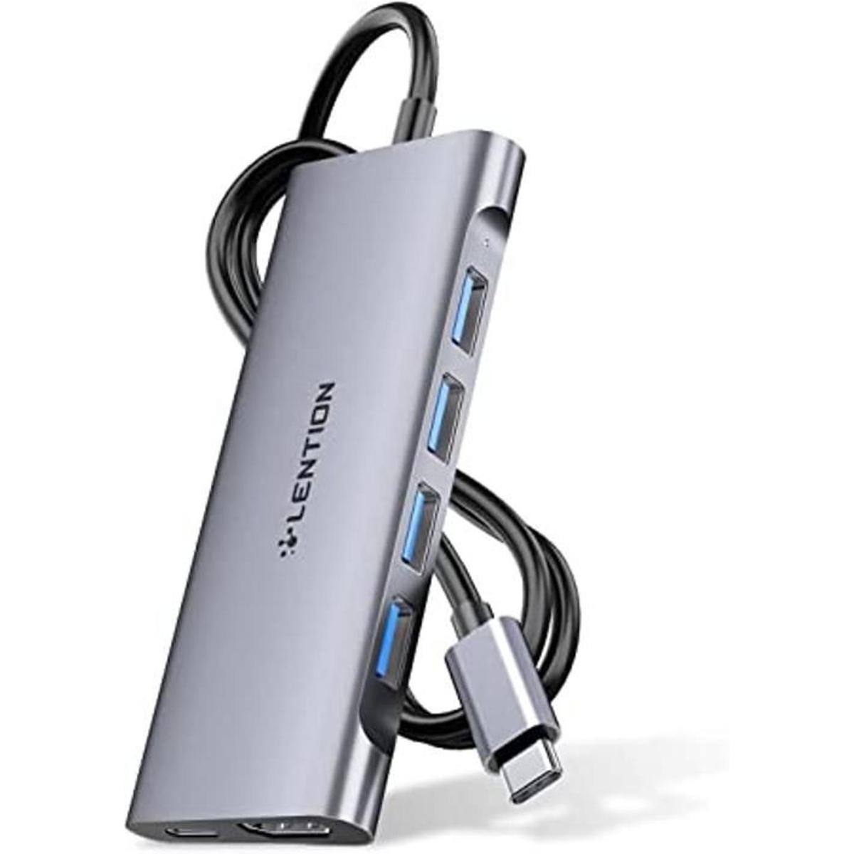 LENTION Hub multipuerto USB C de 3.3 pies de largo con
