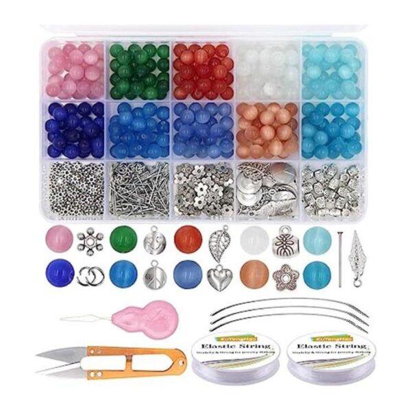 EuTengHao Juego de 488 cuentas de cristal de ojo de gato_1