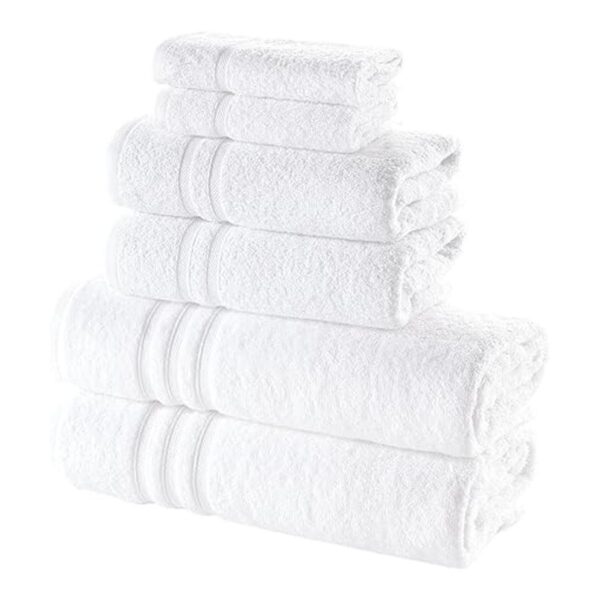 Hammam Linen Juego de 6 toallas de baño de algodón turco_3