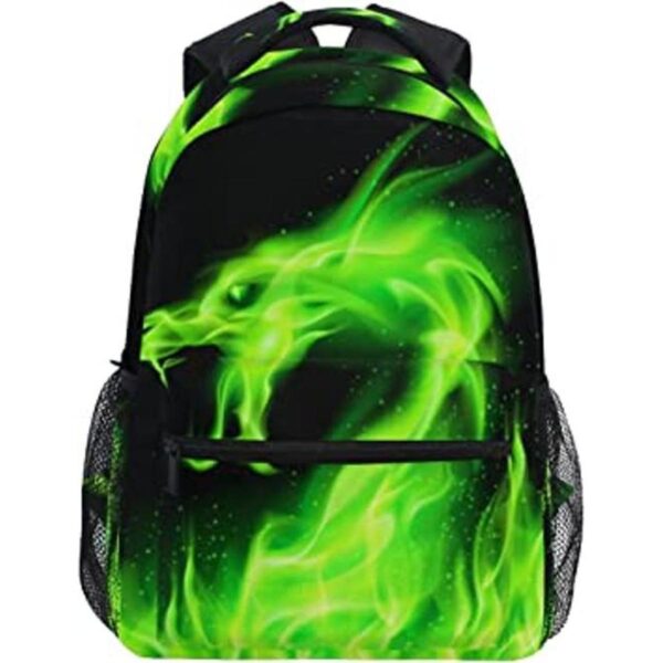 Mochila escolar con diseño de dragón de fuego para niños_1