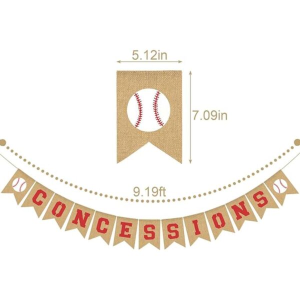 Rainlemon Yute Burlap Concesión Banner Béisbol Tema Bebé_5