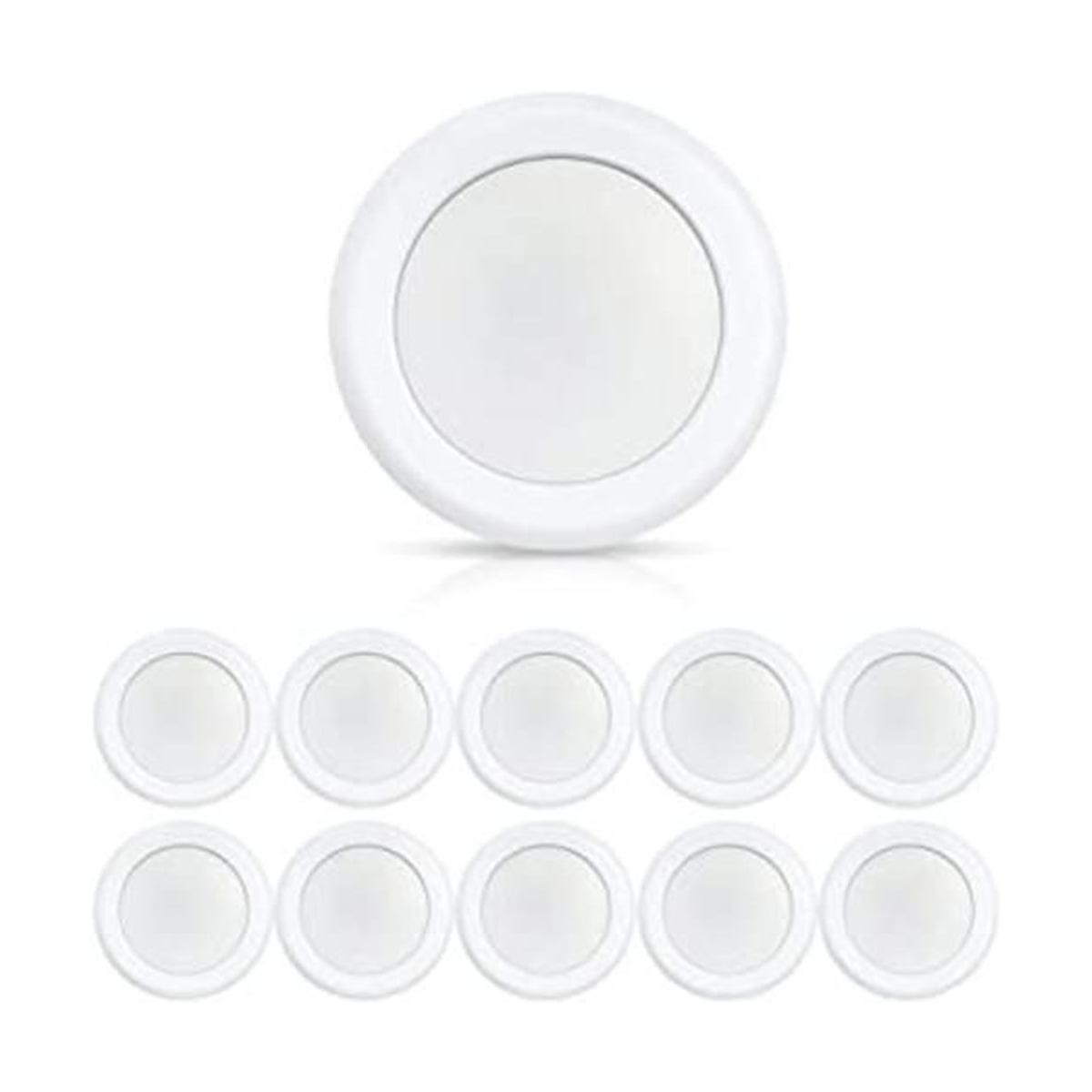 ECOELER Paquete de 10 luces LED regulables de disco de 6