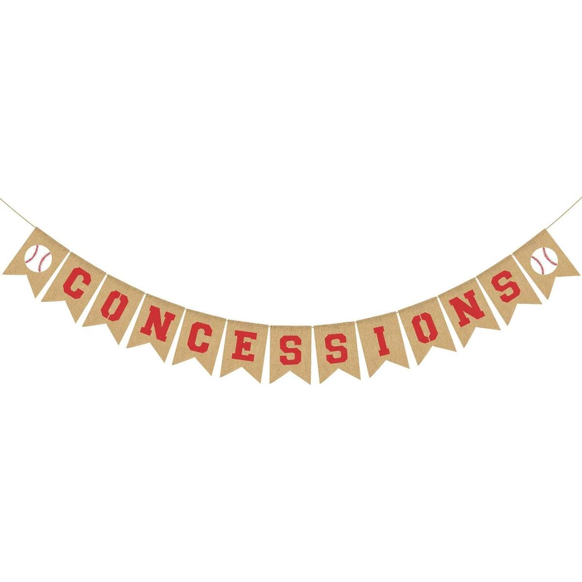 Rainlemon Yute Burlap Concesión Banner Béisbol Tema Bebé