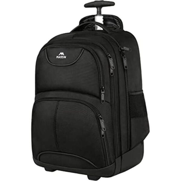 Mochila de viaje Matein impermeable con ruedas Negro_1