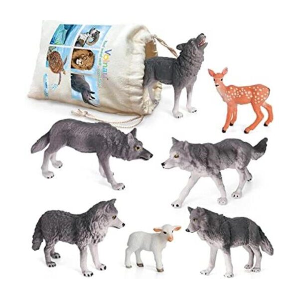 Figuras de animales de lobo VOLNAU 7 piezas de figuras de_1