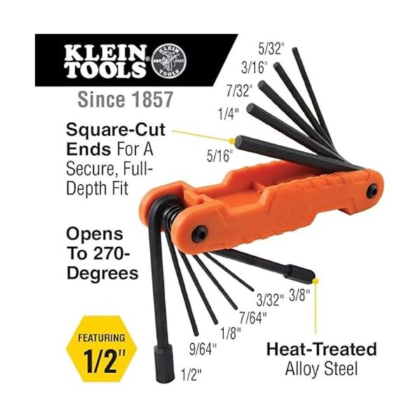 Klein Tools 70550 Juego de llaves hexagonales 11 tamaños_2