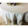 Amzali Mantel redondo de lino de algodón lavable con