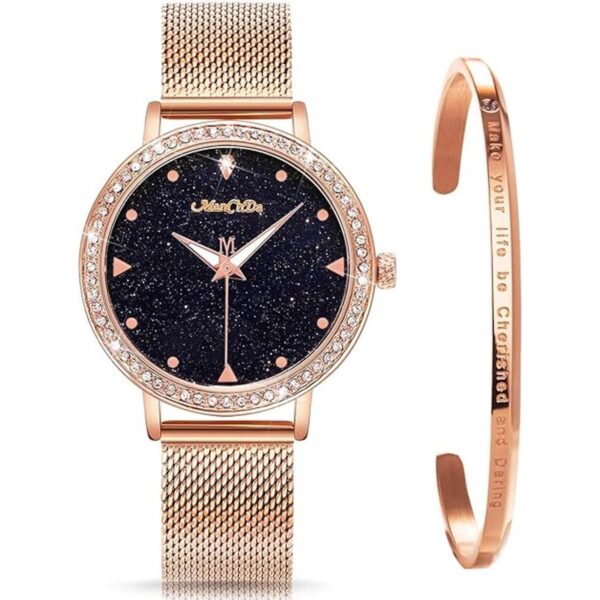 ManChDa Reloj de pulsera de cuarzo con cielo estrellado y_1