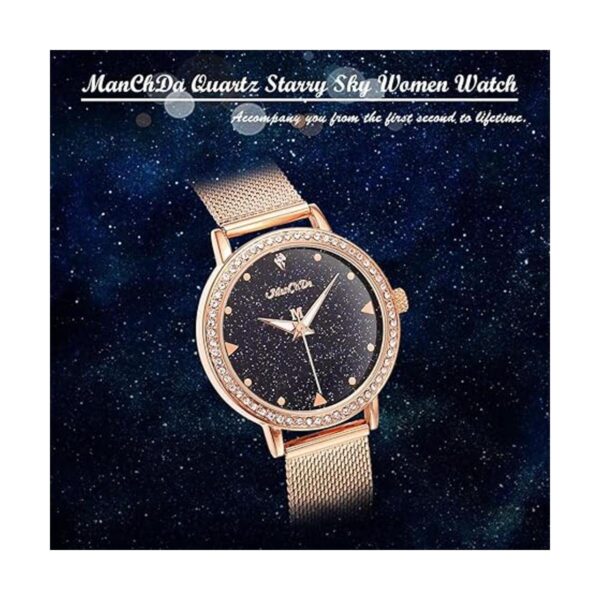 ManChDa Reloj de pulsera de cuarzo con cielo estrellado y_2