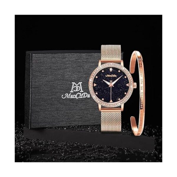 ManChDa Reloj de pulsera de cuarzo con cielo estrellado y_3