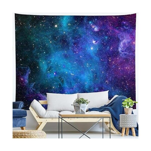 Lahasbja Tapiz de galaxia cielo estrellado azul tapiz_4