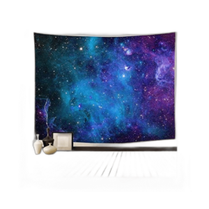 Lahasbja Tapiz de galaxia cielo estrellado azul tapiz_1