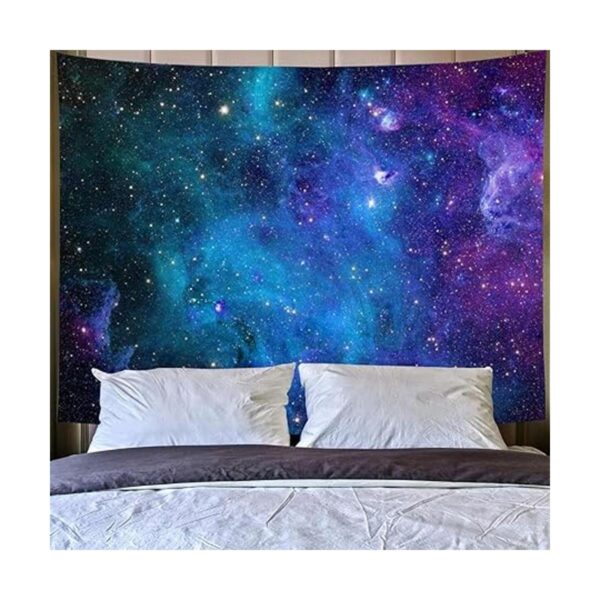 Lahasbja Tapiz de galaxia cielo estrellado azul tapiz_3