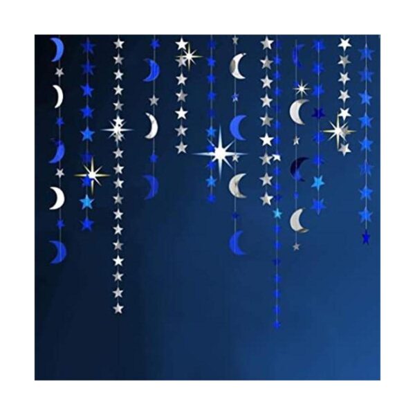 Decor365 Kit de guirnaldas de estrellas y luna de color_1