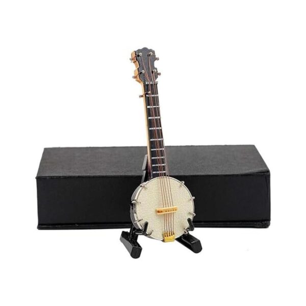 Dselvgvu Miniatura Banjo con soporte y estuche Mini_1