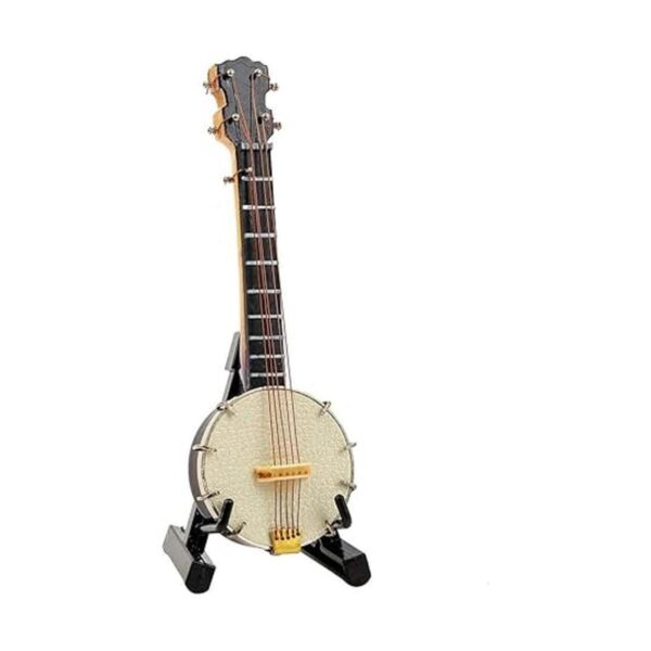 Dselvgvu Miniatura Banjo con soporte y estuche Mini_4