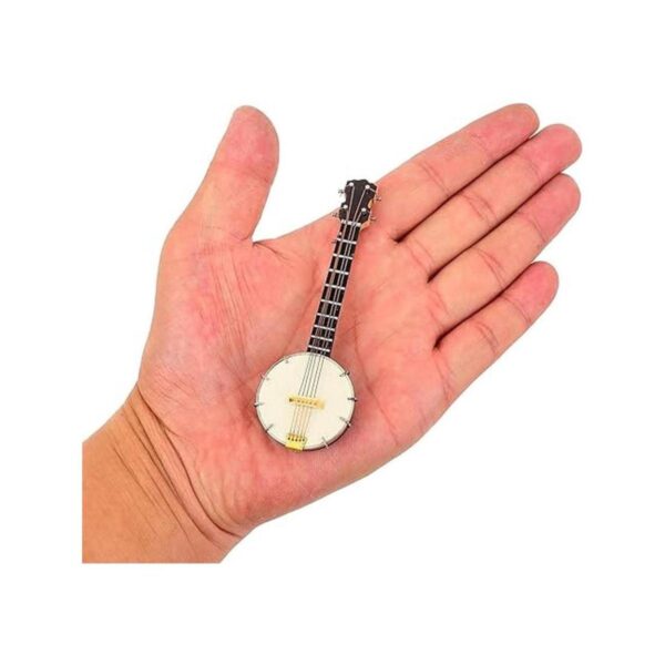 Dselvgvu Miniatura Banjo con soporte y estuche Mini_2