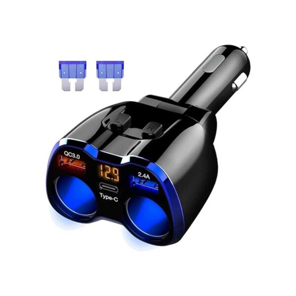 Cargador de automóvil 150 W 2 enchufes divisor de_1