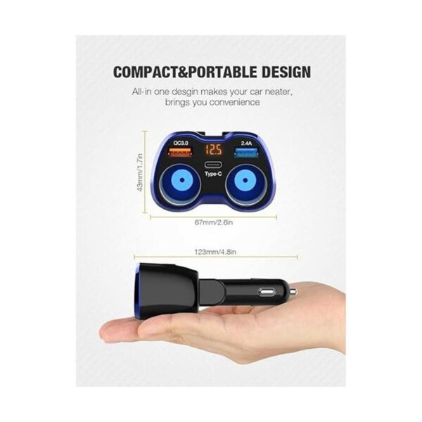 Cargador de automóvil 150 W 2 enchufes divisor de_2
