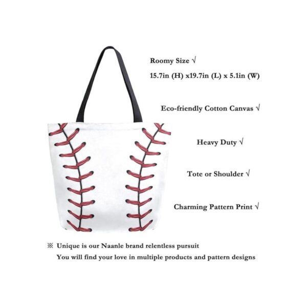 Naanle Bolsa de lona de béisbol deportiva para mujer_2