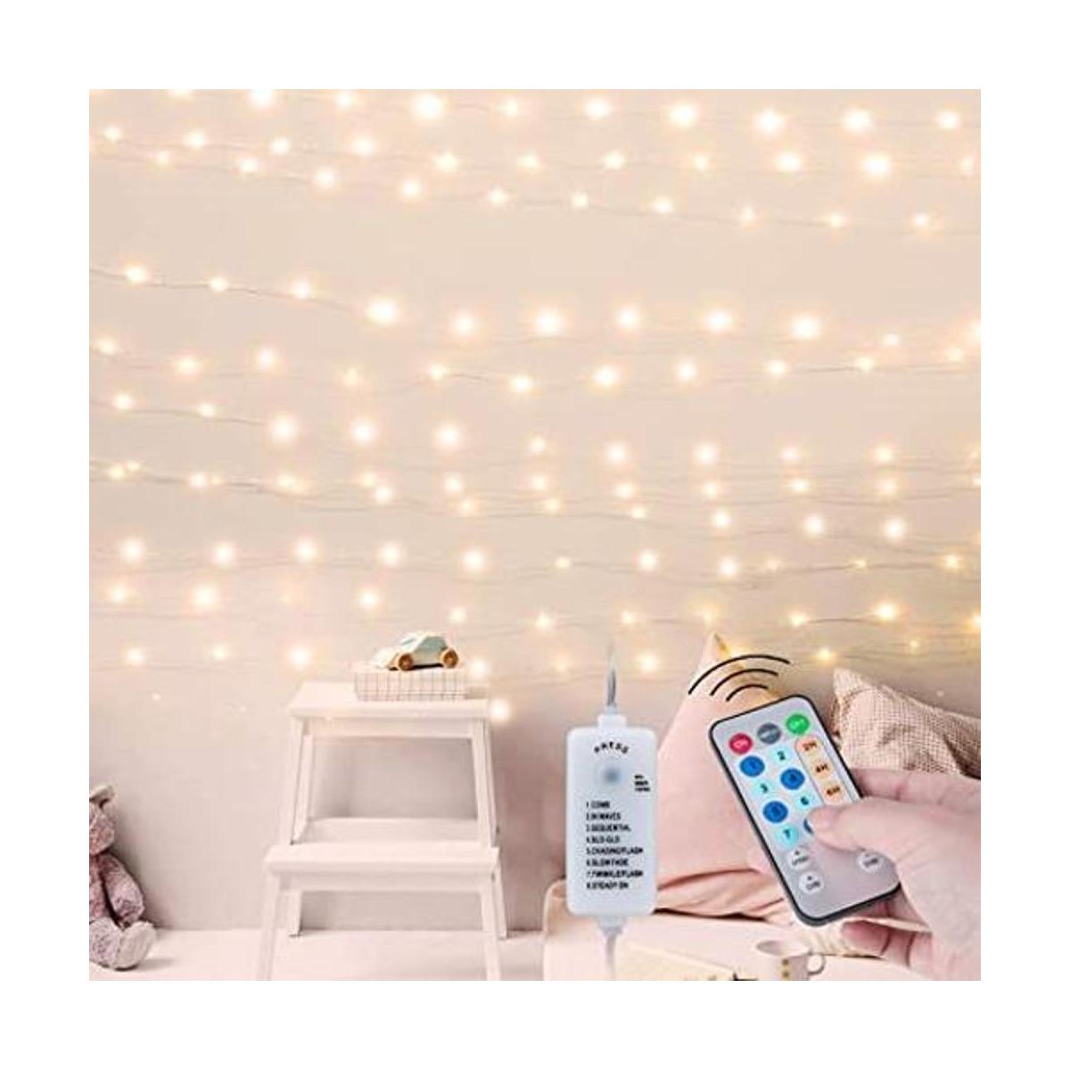 Cadena de luces USB con control remoto y adaptador de