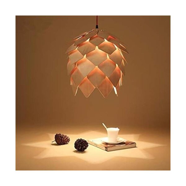 Lámpara colgante de madera de roble con diseño moderno y_4