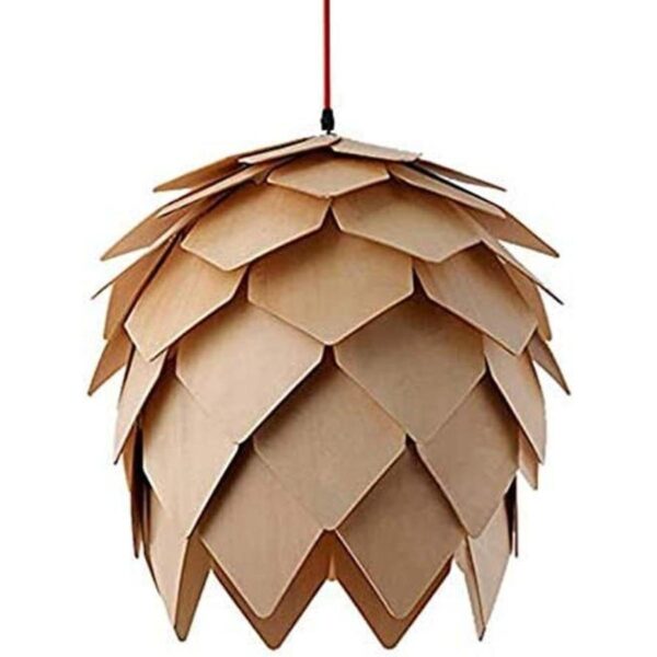 Lámpara colgante de madera de roble con diseño moderno y_1