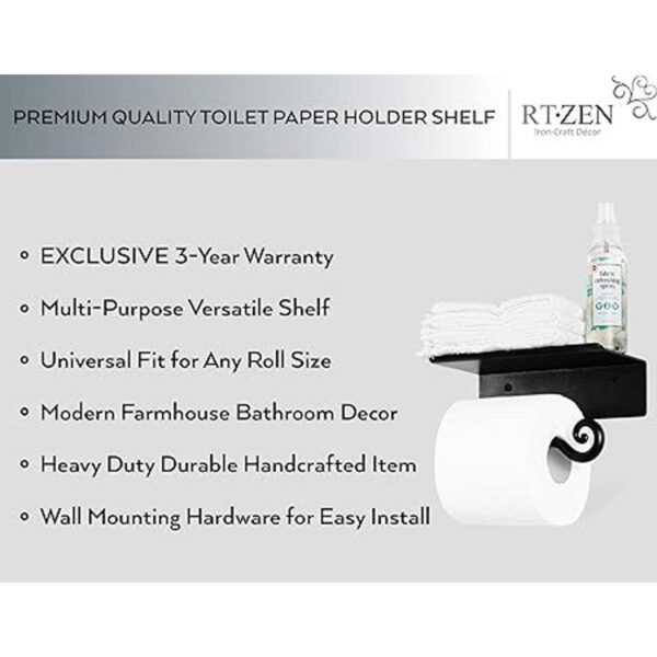 RTZEN Soporte de papel higiénico de hierro forjado con