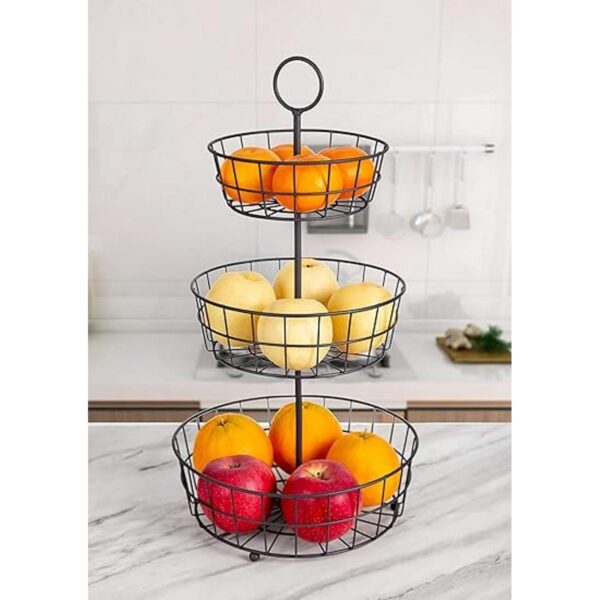 HANZE 3 niveles de alambre cesta de fruta bandeja de_2