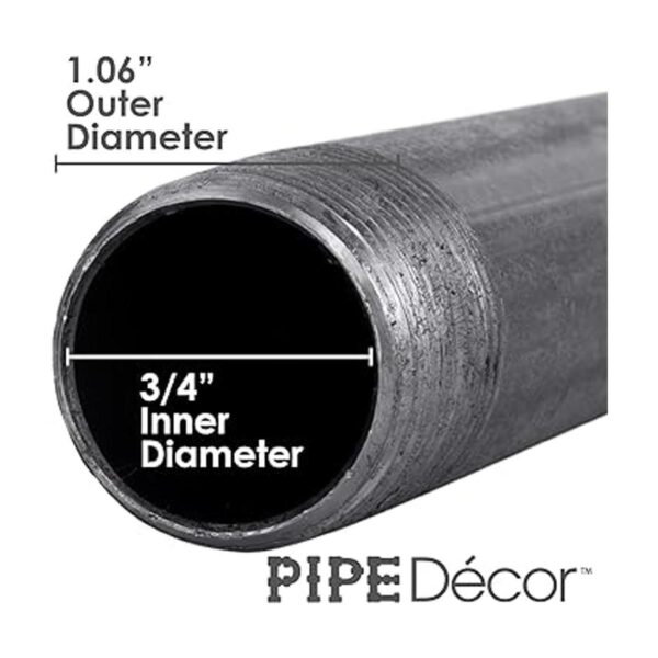 Pipe Decor Tubo de hierro fundido maleable de 34 x 4