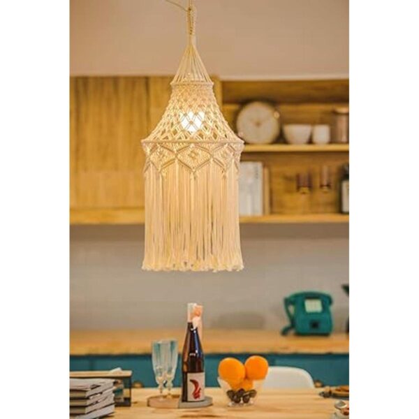 Mkono Lámpara de macramé con diseño bohemio cubierta de_2